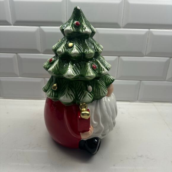 Harry & David Gnome Christmas Tree Cookie Jar Brand New No Box - Picture 2 of 7